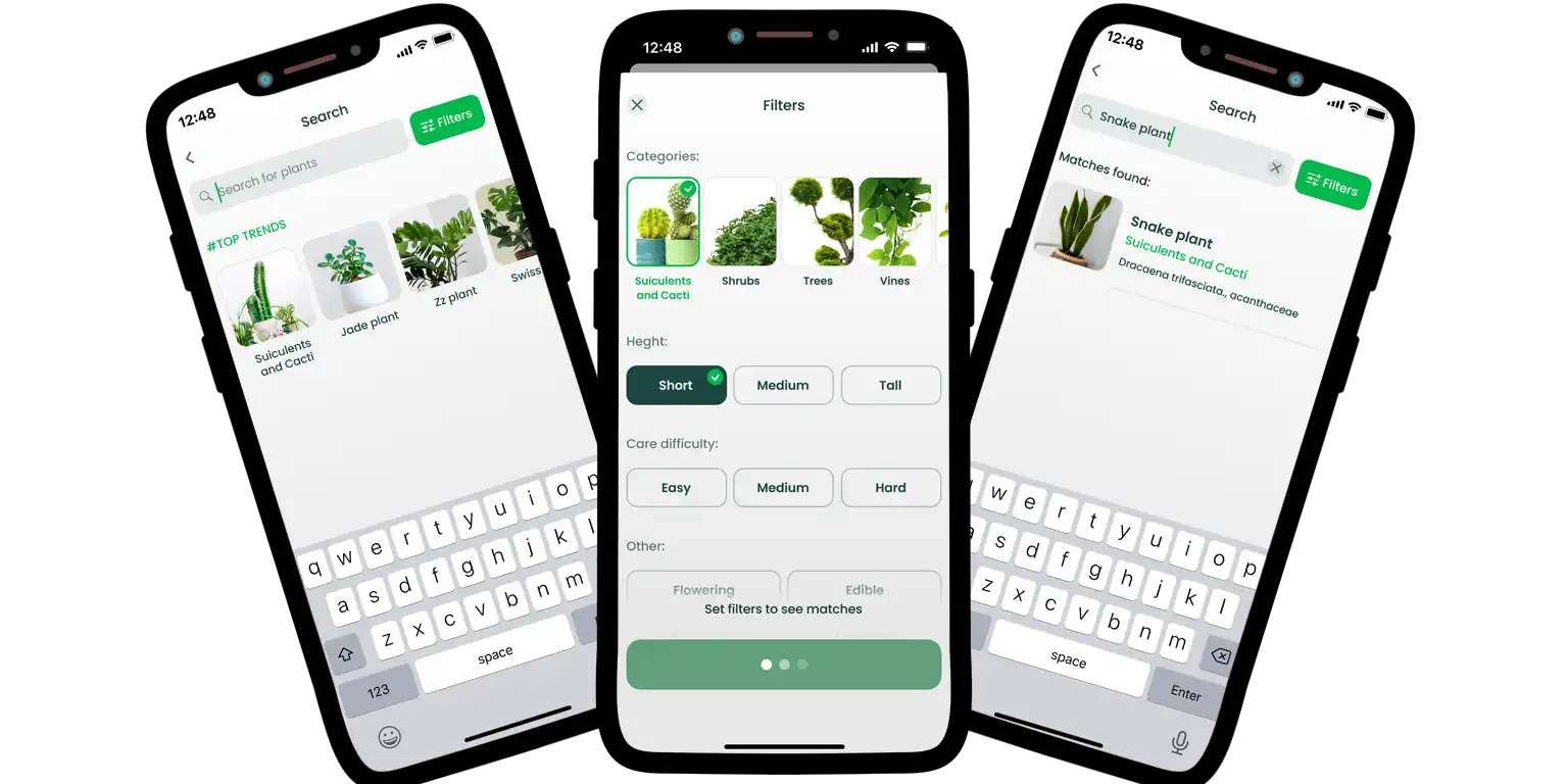Screen from the Plant Finder app.